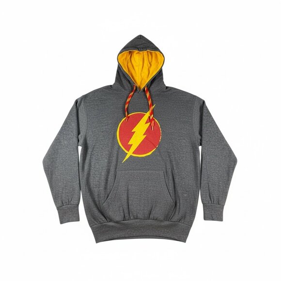 DC Comics Six Flags The Flash Red Unisex Gray Pullover Sweatshirt Hoodie Size XL - Picture 2 of 10
